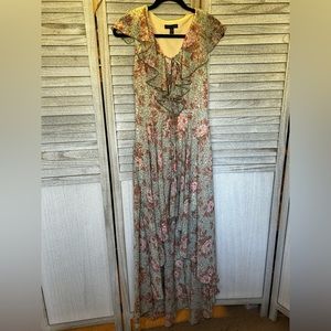 CITY TRIANGLES Floral Boho Short Flare Hi Low Maxi Spring Dress Medium Juniors